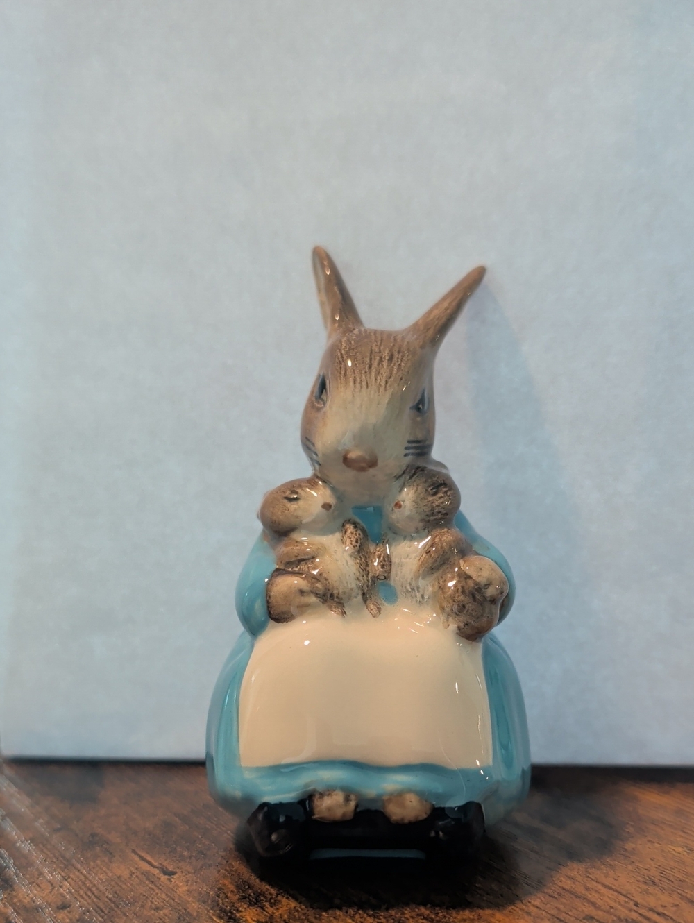 Royal Albert Ceramic Bunny Figurine in Blue and Cream